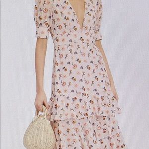 NWT Talulah Dress, Size M. Lilac/Short sleeve with decorative buttons.